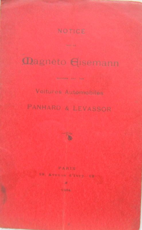 Couverture de PANHARD 1904 MAGNETO EISEMANN