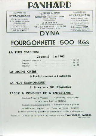 Couverture de PANHARD DYNA X FOURGONETTE 500 KG 1950