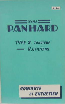 Couverture de PANHARD X ET JUNIOR LIVRET D'ENTRETIEN