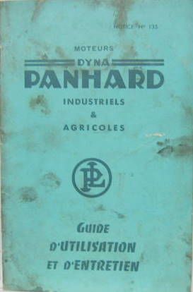 Couverture de PANHARD INDUSTRIELS ET AGRICOLES 610-850 CC LIVRET D'ENTRETIEN