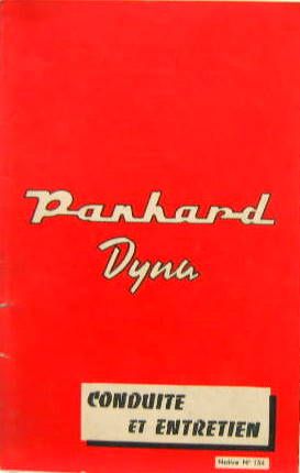 Couverture de PANHARD Z 1957 -1958 LIVRET D'ENTRETIEN