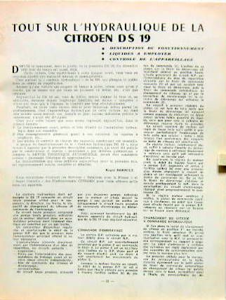 Couverture de CITROEN DS 19 TOUT SUR L'HYDRAULIQUE
REVUE TECHNIQUE