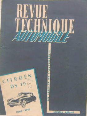 Couverture de CITROEN DS 19 1955-1962
REVUE TECHNIQUE