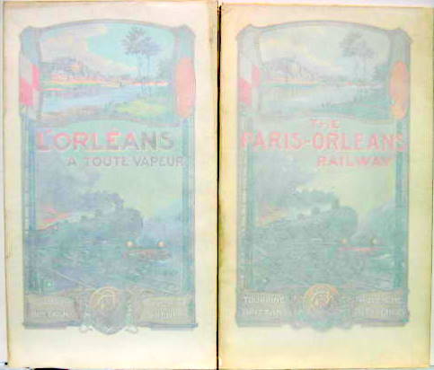 Couverture de 1909 L'ORLEANS A TOUTE VAPEUR DE 1838 A 1938 AVEC SON TRASPARENT D'EPOQUE EN FRANCAIS OU ANGLAIS SUR LES CONTREES VISITEES LES LOCOMOTIVES ET LES VOITURES MEME ENLECTRIQUES DE PARIS AUX PYRENEES EN PASSANT PAR LA BRETAGNE