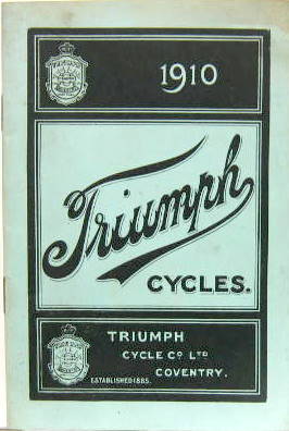 Couverture de 1910 MOTO TRIUMPH CYCLE ET MOTO 3 1/2 HP CATALOGUE EN FRANCAIS