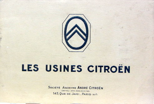 Couverture de 1927 LES USINES CITROEN CATALOGUE AC 567