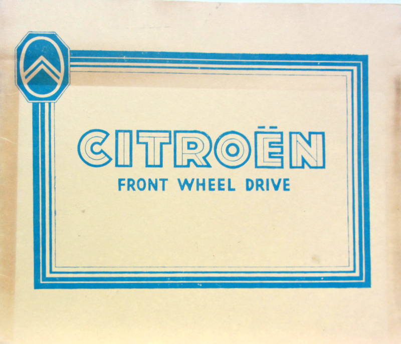 Couverture de 1939-3 TRACTION FRONT WHEEL DRIVE CATALOGUE ANGLAIS CC240A