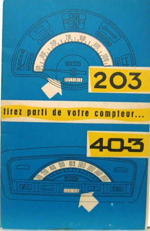 Couverture de CARNET D'ENTRETIEN POUR 203 ET 403 PEUGEOT