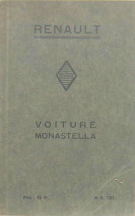 Couverture de RENAULT MONASTELLA  1930
LIVRET D'ENTRETIEN