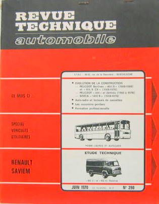 Couverture de SAVIEM SG2 SG4 ESSENCE 
REVUE TECHNIQUE DE 1970