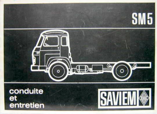 Couverture de SAVIEM SM5 DE 1968 ADDITIF LIVRET D'ENTRETIEN