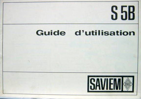 Couverture de SAVIEM S5B DE 1967 ADDITIF LIVRET D'ENTRETIEN