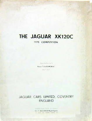 Couverture de JAGUAR XK 120 C  COMPETITION