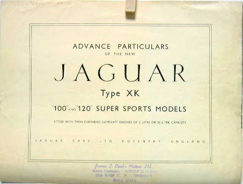 Couverture de JAGUAR XK 100 120 CATALOGUE