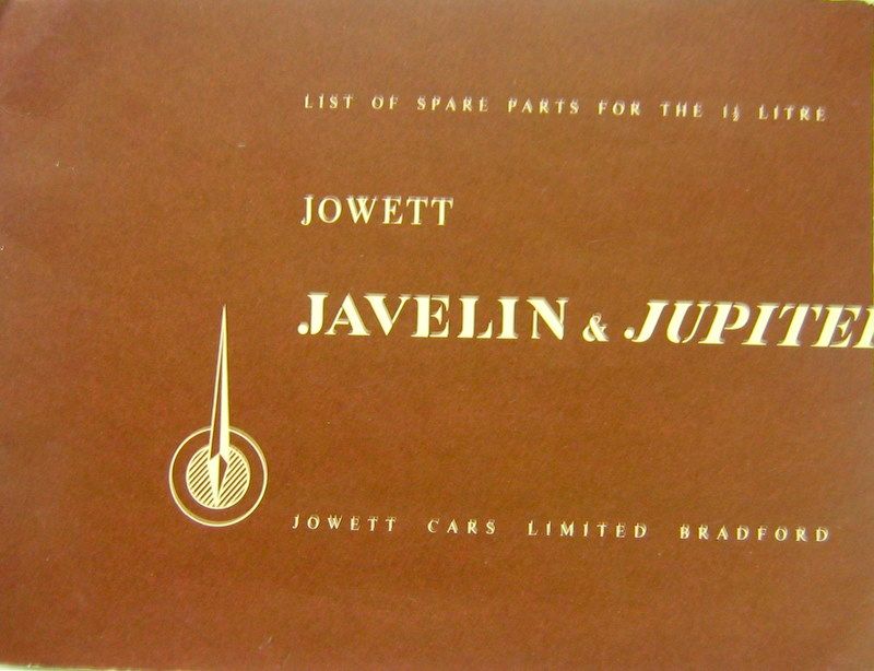 Couverture de JOWETT  JAVELIN ET JUPITER 
CATALOGUE DE PIECES DETACHEES 1953