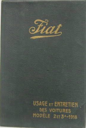 Couverture de FIAT 2-3A 1918 LIVRET D'ENTRETIEN