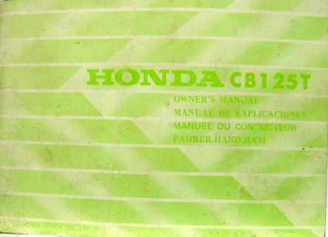 Couverture de 1977 HONDA CB 125 T LIVRET D'ENTRETIEN