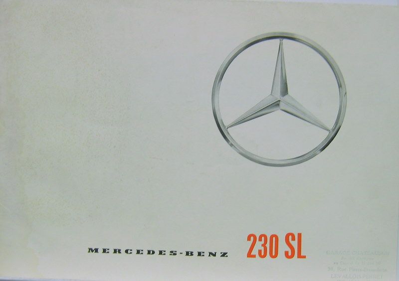 Couverture de MERCEDES 230 SL 1963 DEPLIANT +CATALOGUE 1964