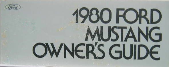 Couverture de FORD MUSTANG 1980 LIVRET D'ENTRETIEN