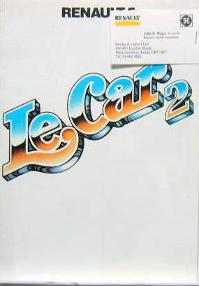 Couverture de RENAULT 5 LE CAR 2 ANGLAIS