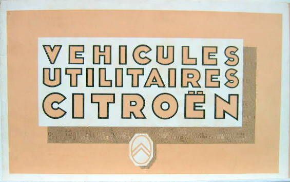 Couverture de 1935 CITROEN VEHICULES UTILITAIRES
