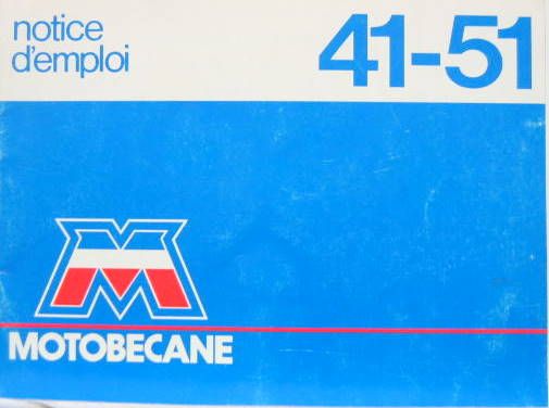 Couverture de 1981 MOTOBECANE 41-51 49 CM3  LIVRET D'ENTRETIEN