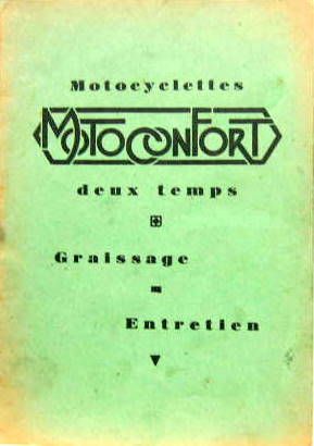 Couverture de 1933  MOTOCONFORT 100-175-250-308 CM3  DEUX TEMPS LIVRET D'ENTRETIEN