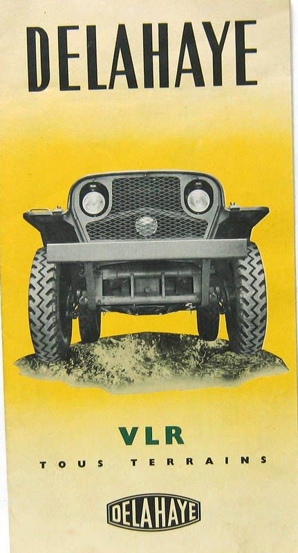 Couverture de 1952-53 DELAHAYE VLR TOUS TERRAINS CATALOGUE
