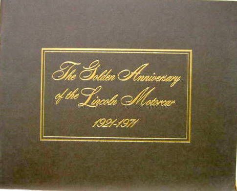 Couverture de 1971 LINCOLN 1921-1971THE GOLDEN ANNIVERSARY