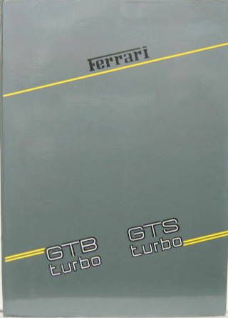 Couverture de 1986 FERRARI GTB TURBO / GTS TURBO LIVRET D'ENTRETIEN