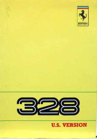 Couverture de 1988 FERRARI 328 GTB / 328 GTS ANNÉE MODÈLE 1989 US VERSION LIVRET D'ENTRETIEN