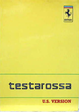 Couverture de 1988 FERRARI TESTAROSSA US VERSION ANNÉE MODÈLE 1989 LIVRET D'ENTRETIEN