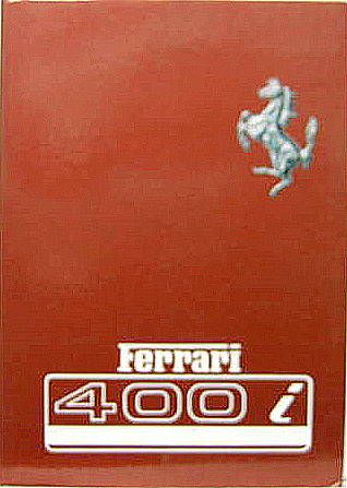 Couverture de 1982 FERRARI 400i LIVRET D'ENTRETIEN