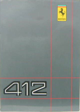 Couverture de 1986 FERRARI 412 LIVRET D'ENTRETIEN