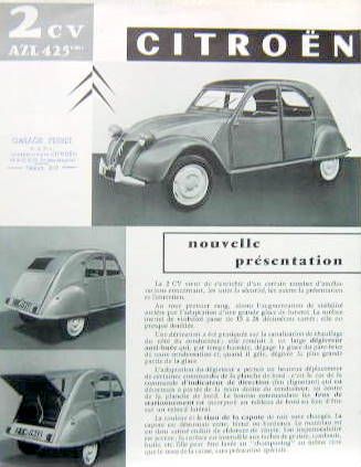 Couverture de 1957 2 CV TYPE AZL 425 CM3 1957