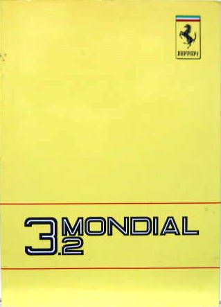 Couverture de 1988 FERRARI 3,2 MONDIAL / 3,2 MONDIAL CABRIOLET LIVRET D'ENTRETIEN
