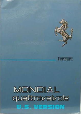 Couverture de 1984 FERRARI MONDIAL QUATTROVALVOLE US VERSION LIVRET D'ENTRETIEN