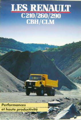 Couverture de 1986 RENAULT CAMION C210-260-290-CBH-CLM