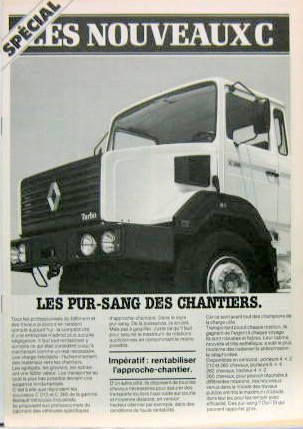 Couverture de 1982 RENAULT CAMION LES NOUVEAUX C C210 C260