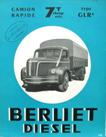 Couverture de 1950 BERLIET CAMION GLR 8