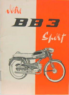 Couverture de 1963 MOTO PEUGEOT  BB 3 SPORT LIVRET D'ENTRETIEN
