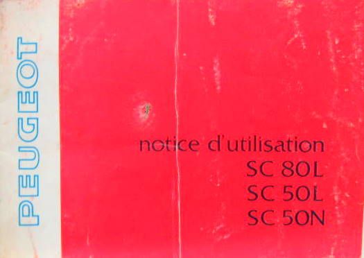 Couverture de 1983 MOTO PEUGEOT  SCOOTER SC 80L-50L-50N LIVRET D'ENTRETIEN