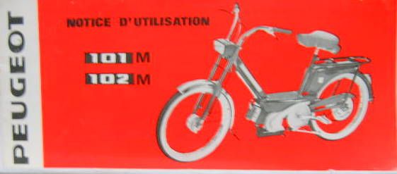 Couverture de 1970 MOTO PEUGEOT CYCLOMOTEUR 101M 102M LIVRET D'ENTRETIEN