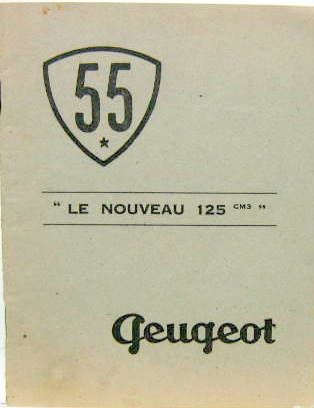 Couverture de 1948 MOTO PEUGEOT 55 125 CM3 LIVRET D'ENTRETIEN