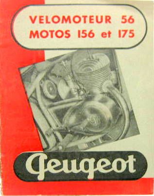 Couverture de MOTO PEUGEOT 56 125CM3 156 147CM3 175 170 CM3 4 VITESSES LIVRET D'ENTRETIEN