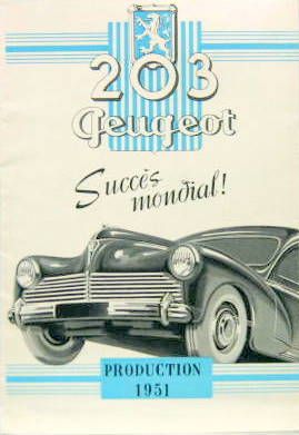 Couverture de 1951 PEUGEOT  203 BERLINE DECOUVRABLE  FAMILIALE UTILITAIRE D3A