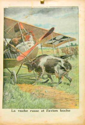 Couverture de 1916 LA VACHE RUSSE ET L'AVION BOCHE PRES DE LOUTSK SUPPLEMENT DU PETIT JOURNAL