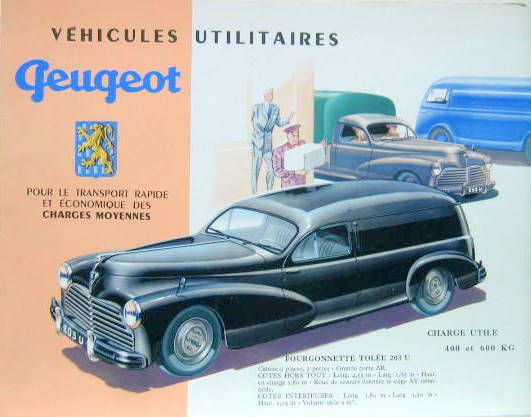 Couverture de PEUGEOT 203 UTILITAIRES + D3A
