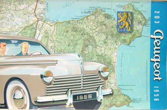 Couverture de 1956 PEUGEOT 203 BERLINE CABRIOLET AVEC COLORIS FAMILIALE