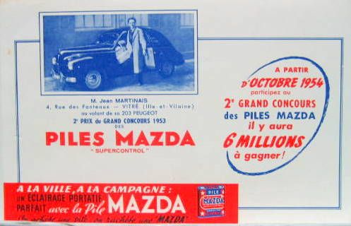 Couverture de PEUGEOT 203 BUVARD MAZDA
